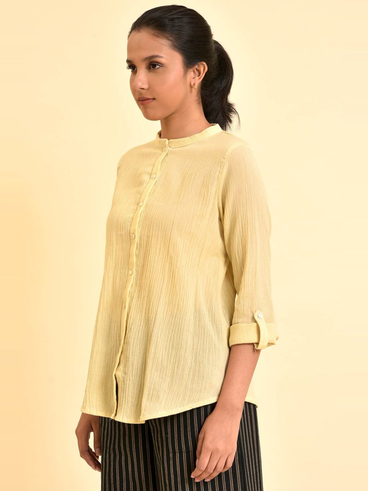 W Yellow Cotton Top
