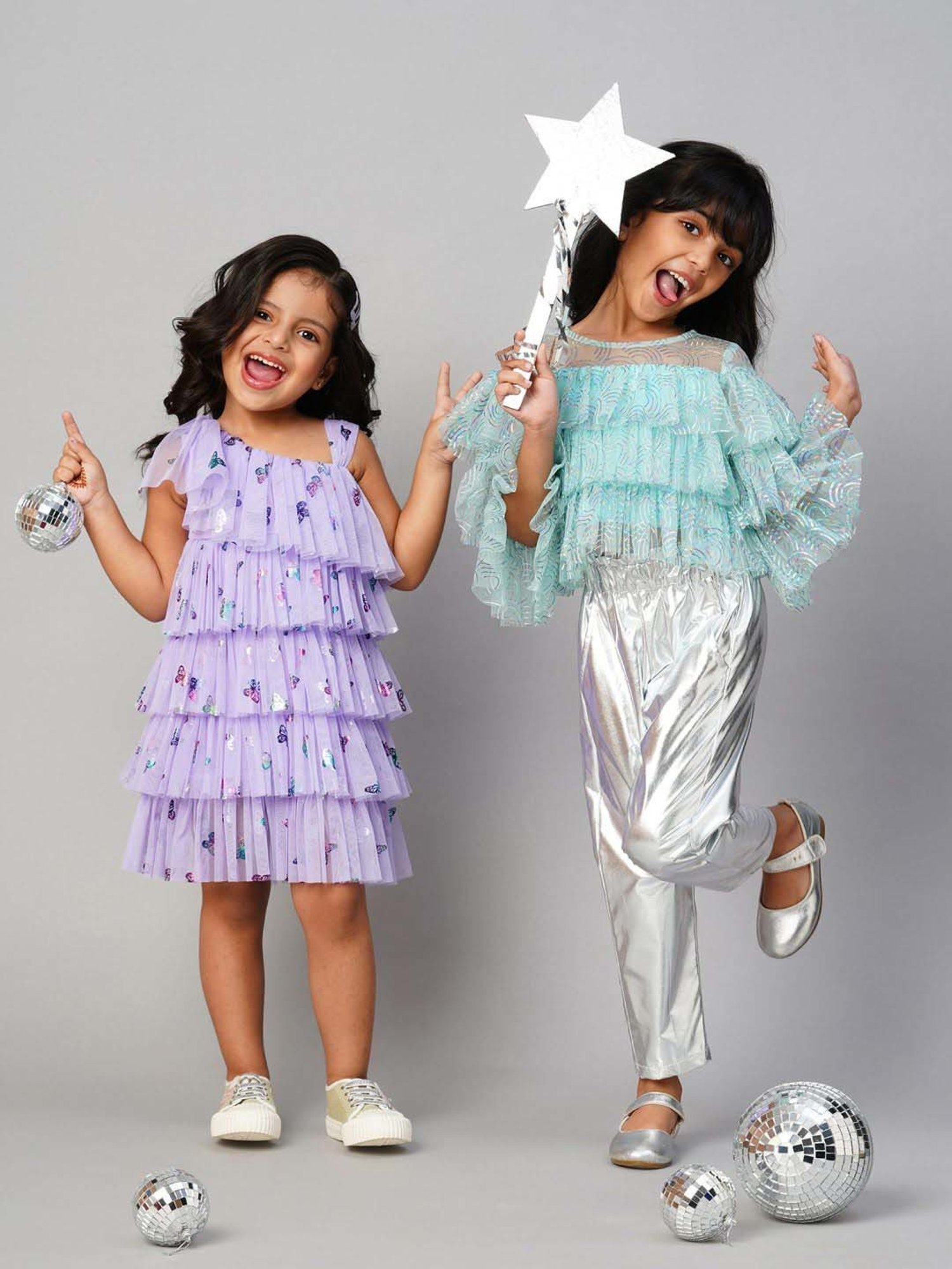 Lil Drama Kids Blue Printed Top