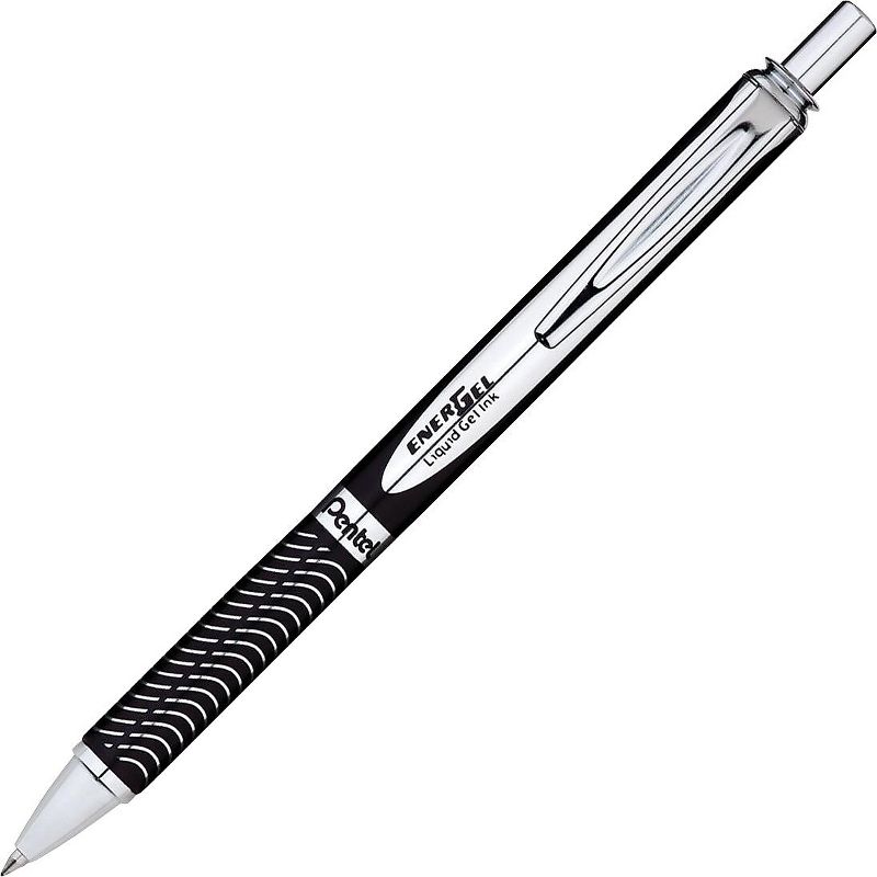 Pentel EnerGel Alloy RT Retractable Liquid Gel Pen .7mm Black Barrel Black Ink BL407AA