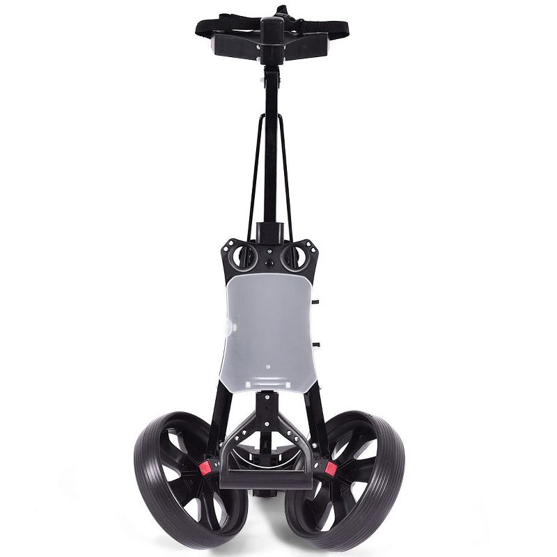 Costway Folding 2 Wheel Push Pull Golf Club Cart Trolley Swivel w/Scoreboard Lightweight