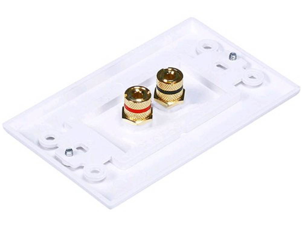 iMBAPrice 2 Coupler Type Connectors Banana Plug Binding Post Wall Plate for 1 Speakers
