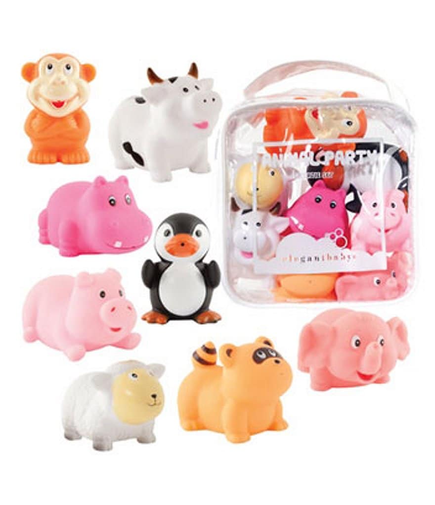 Elegant Baby 8-Piece #double;Animal Party#double; Bathtub Squirties