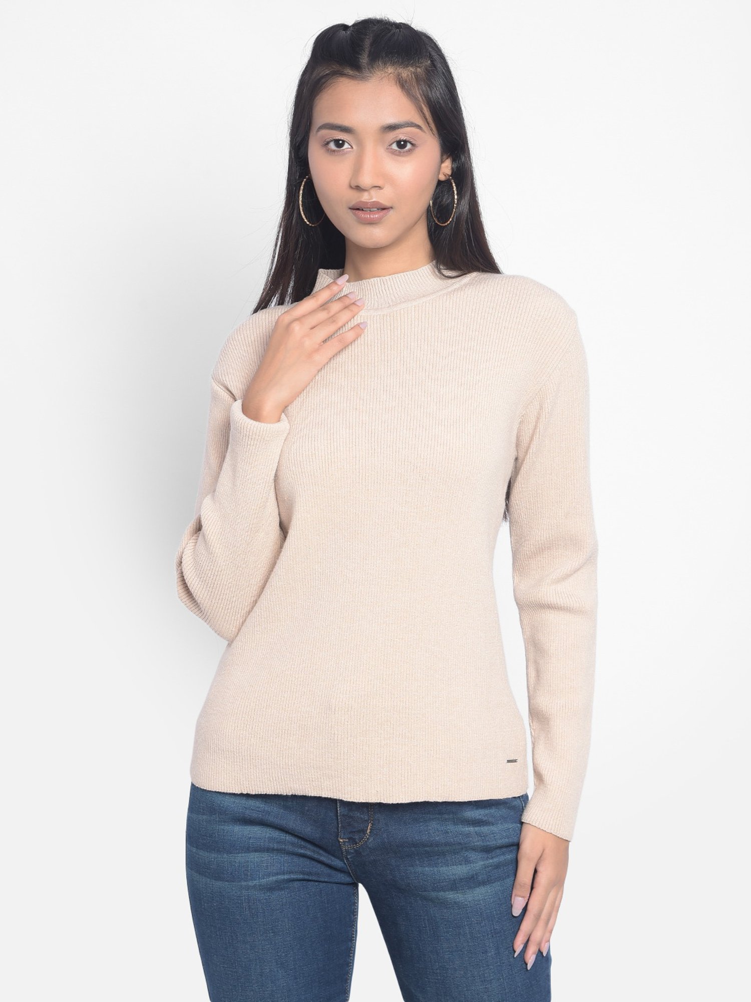 Crimsoune Club Beige Regular Fit Sweater