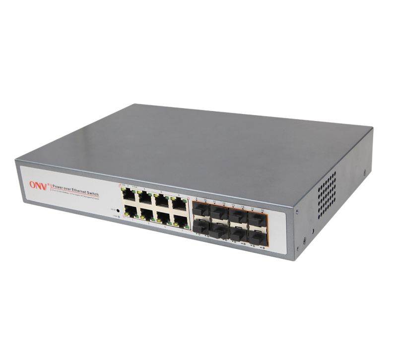 ONV-POE33168PFM 8*10/100/1000M PoE ports + 8*Gigabit SFP port IEEE802.3af/at standard POE Switch