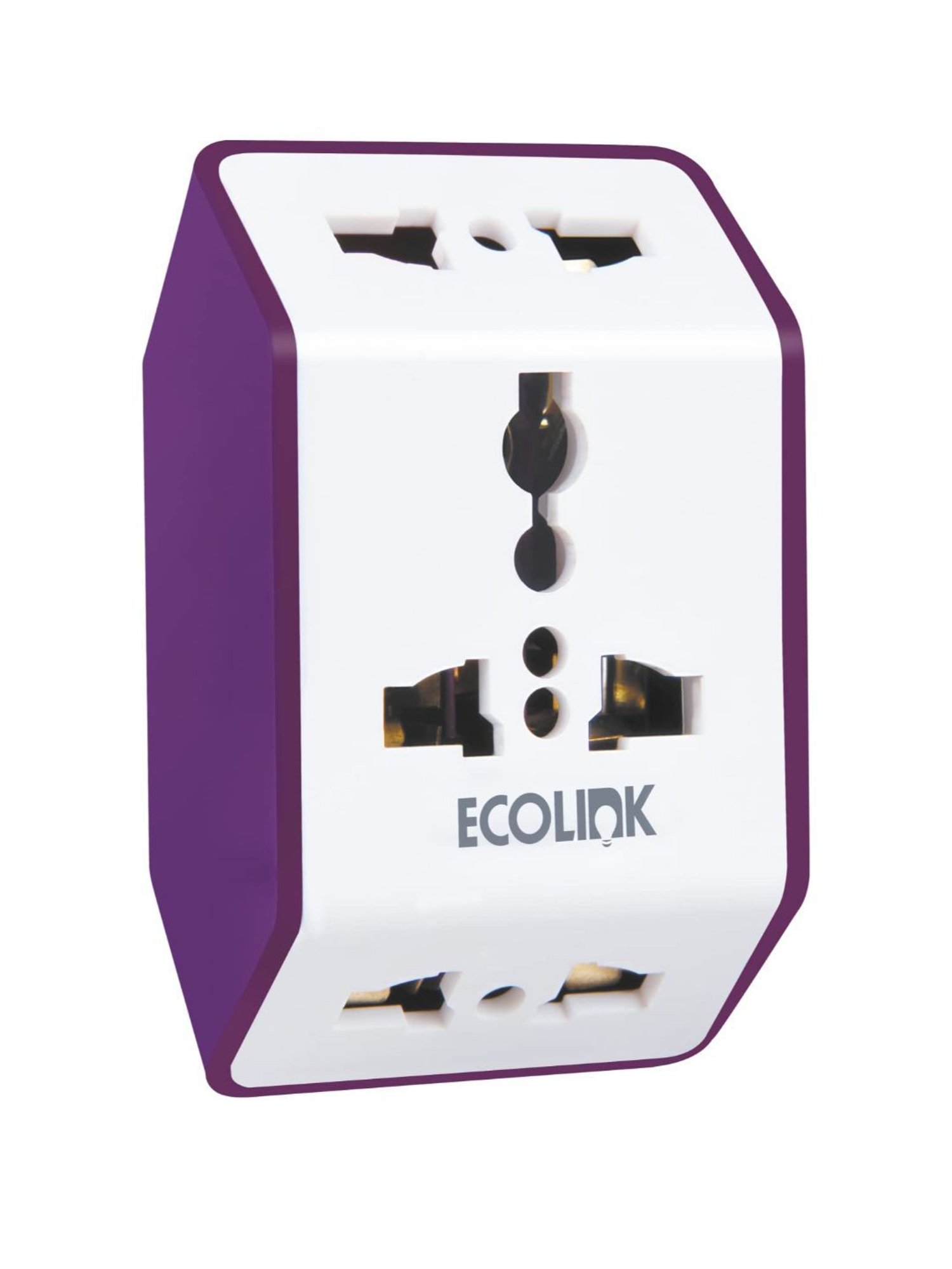 EcoLink Multiplug Socket 6A - Pack of 3 (White & Purple)
