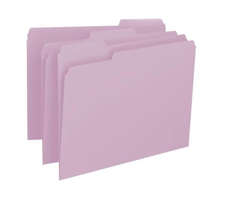 Smead File Folders 1/3 Cut Top Tab Letter Lavender 100/Box 12443