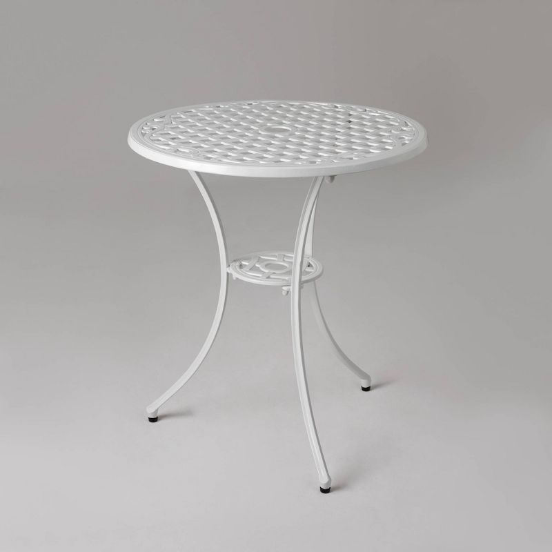 Palisade 3pc Aluminum Bistro Set in White - Balkene Home