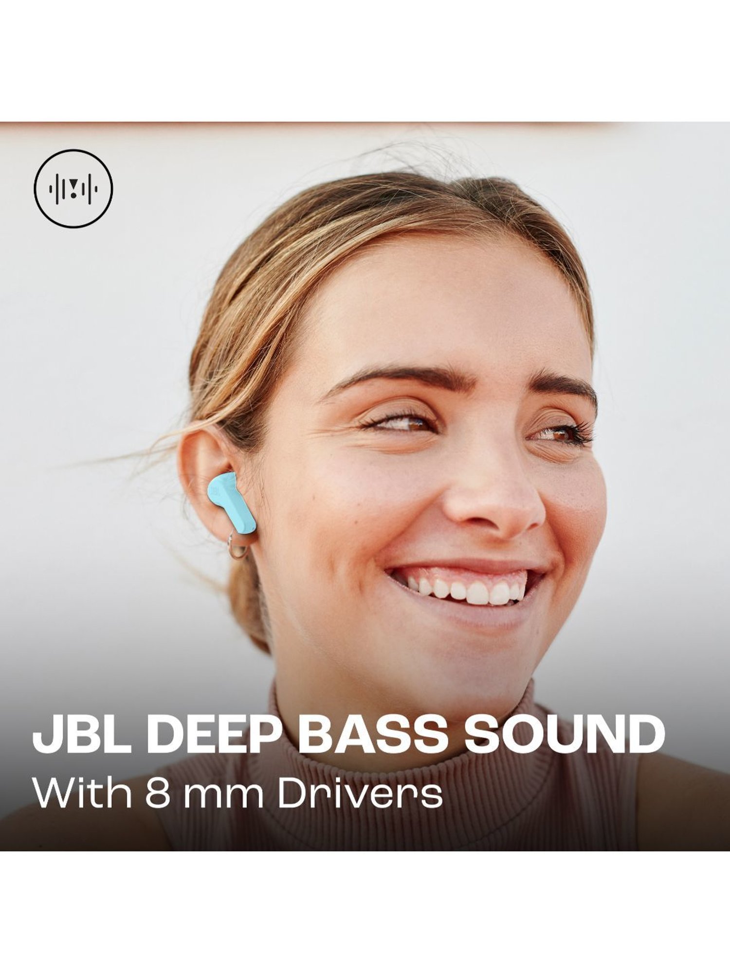 JBL Wave Beam TWS, 32Hr, Deep Bass, Dual Mode, Quick Charge, IP54, Smart Ambient & TalkThru (Mint)