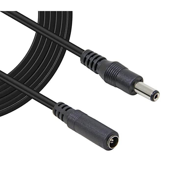 DC Power Cord,  10ft(3M) 2.1 mm x 5.5 mm Extension Cord for CCTV Security Cameras, WiFi Camera, LED Light Installations, IR Lights