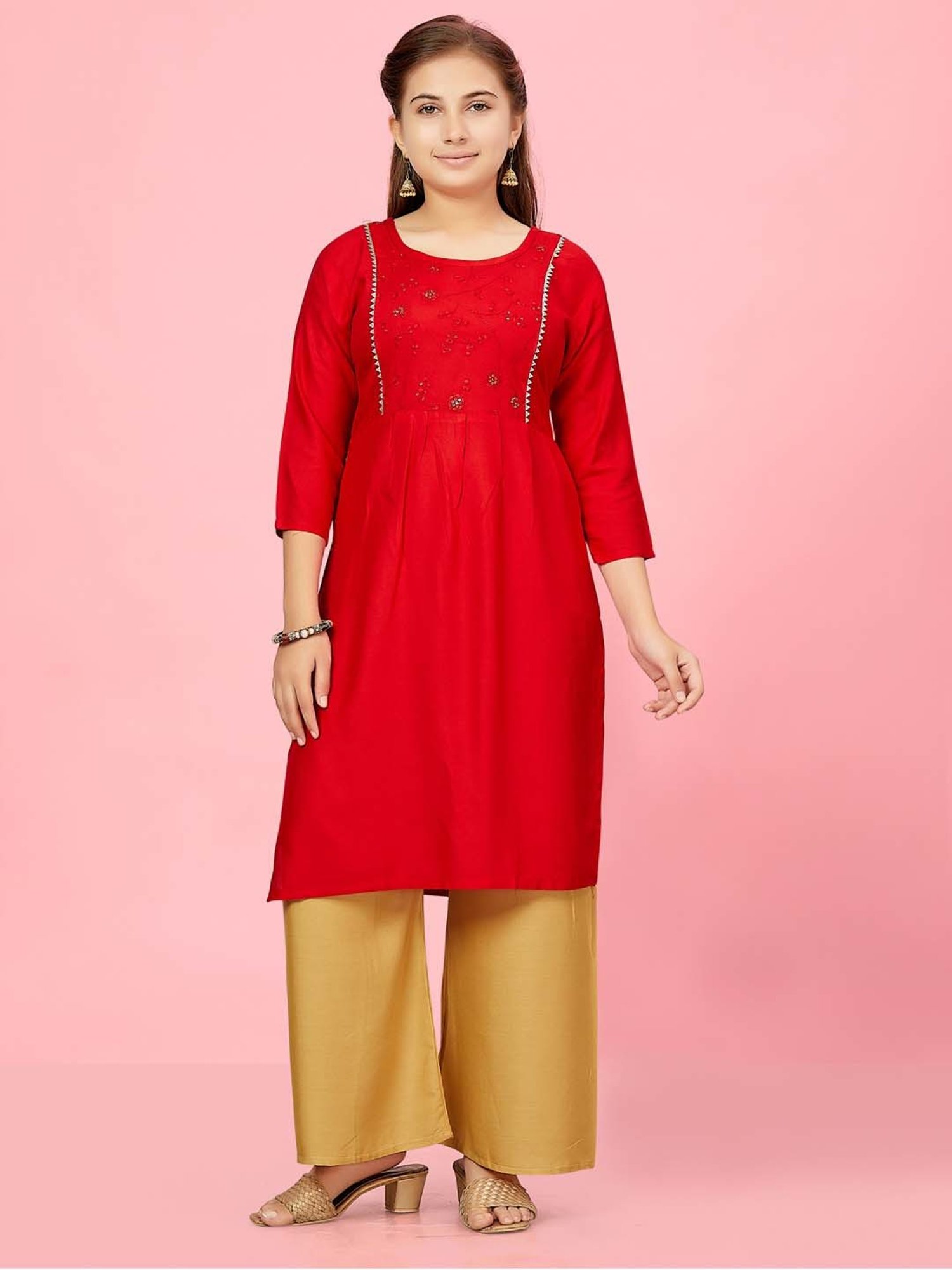 Peppermint Kids Navy Regular Fit Kurta Set