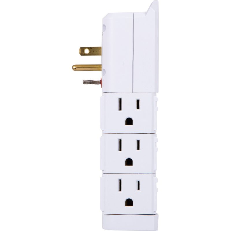 General Electric Pro 6 Outlet Swivel Sur Protector Wall Tap White