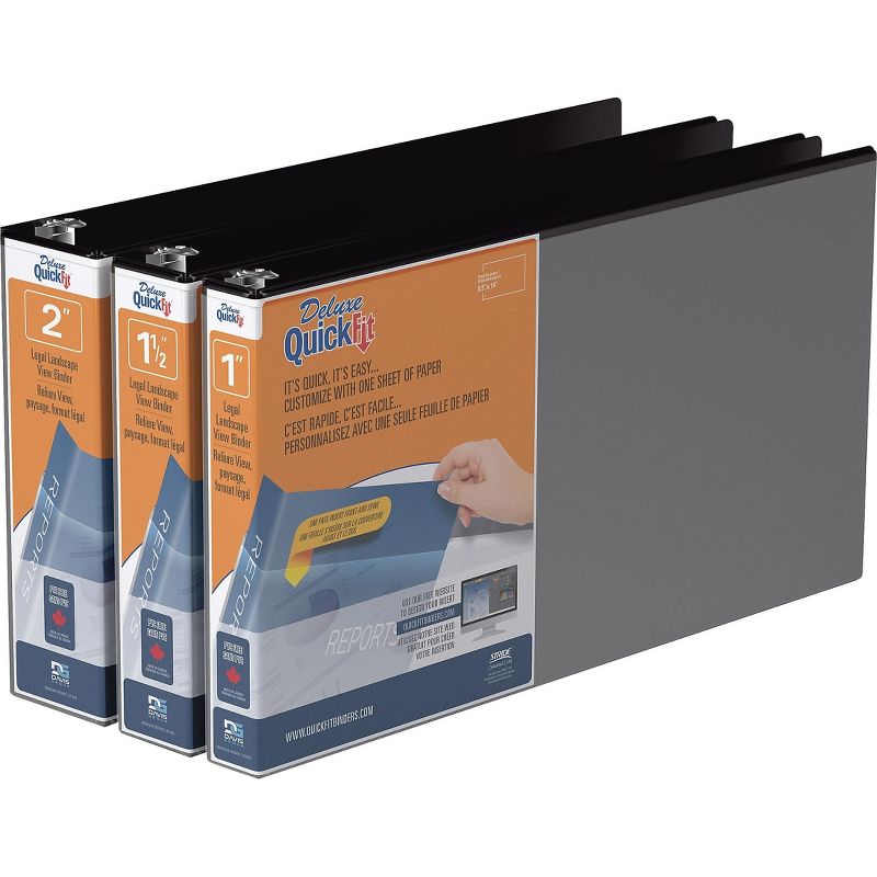 Stride Legal-Size Binders Round Ring 1" Cap 8-1/2"x14" Black 95011L