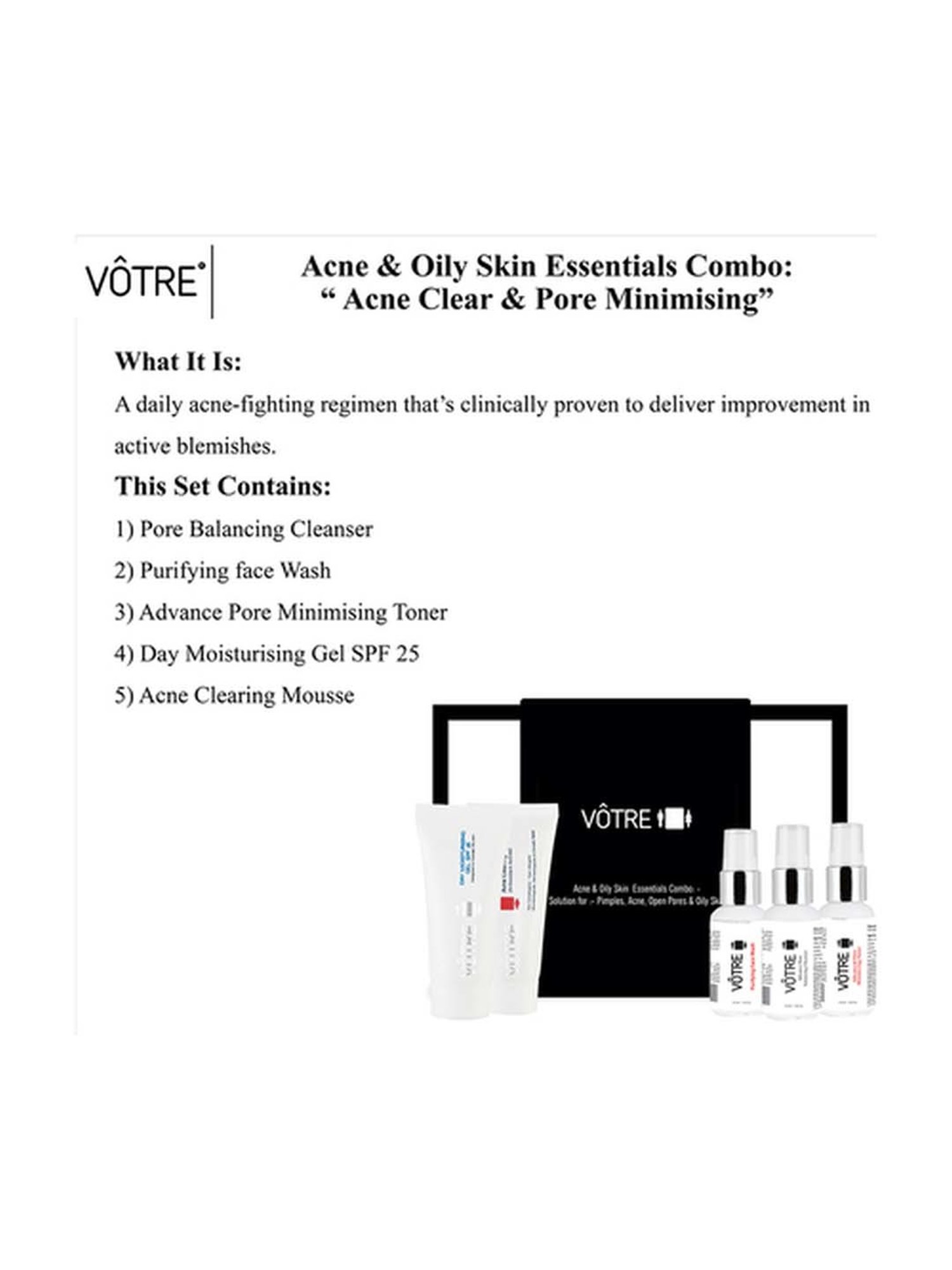 Votre Acne & Oily Skin Essential Combo Solution