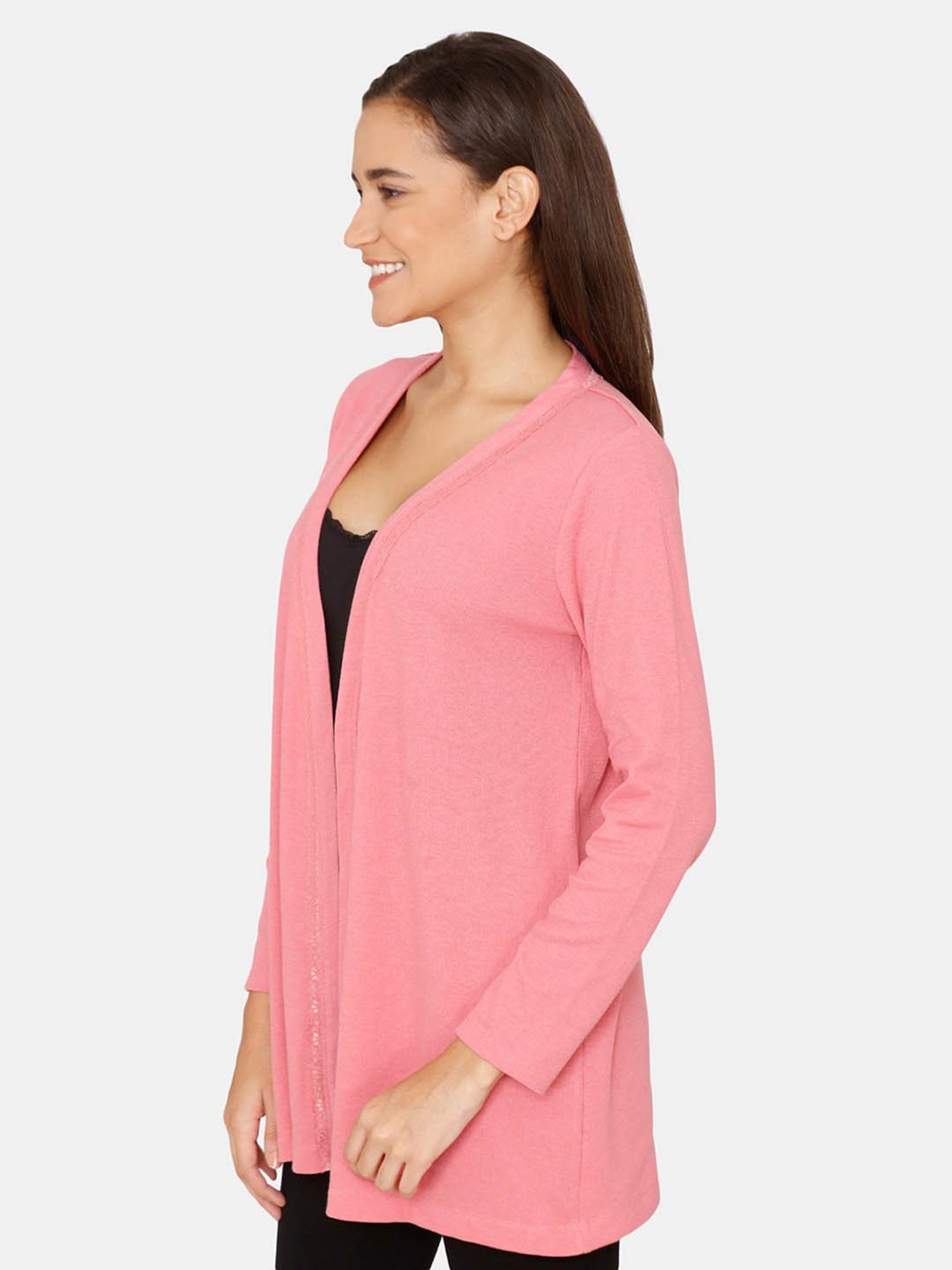 Zivame Pink Full Sleeves Shrug