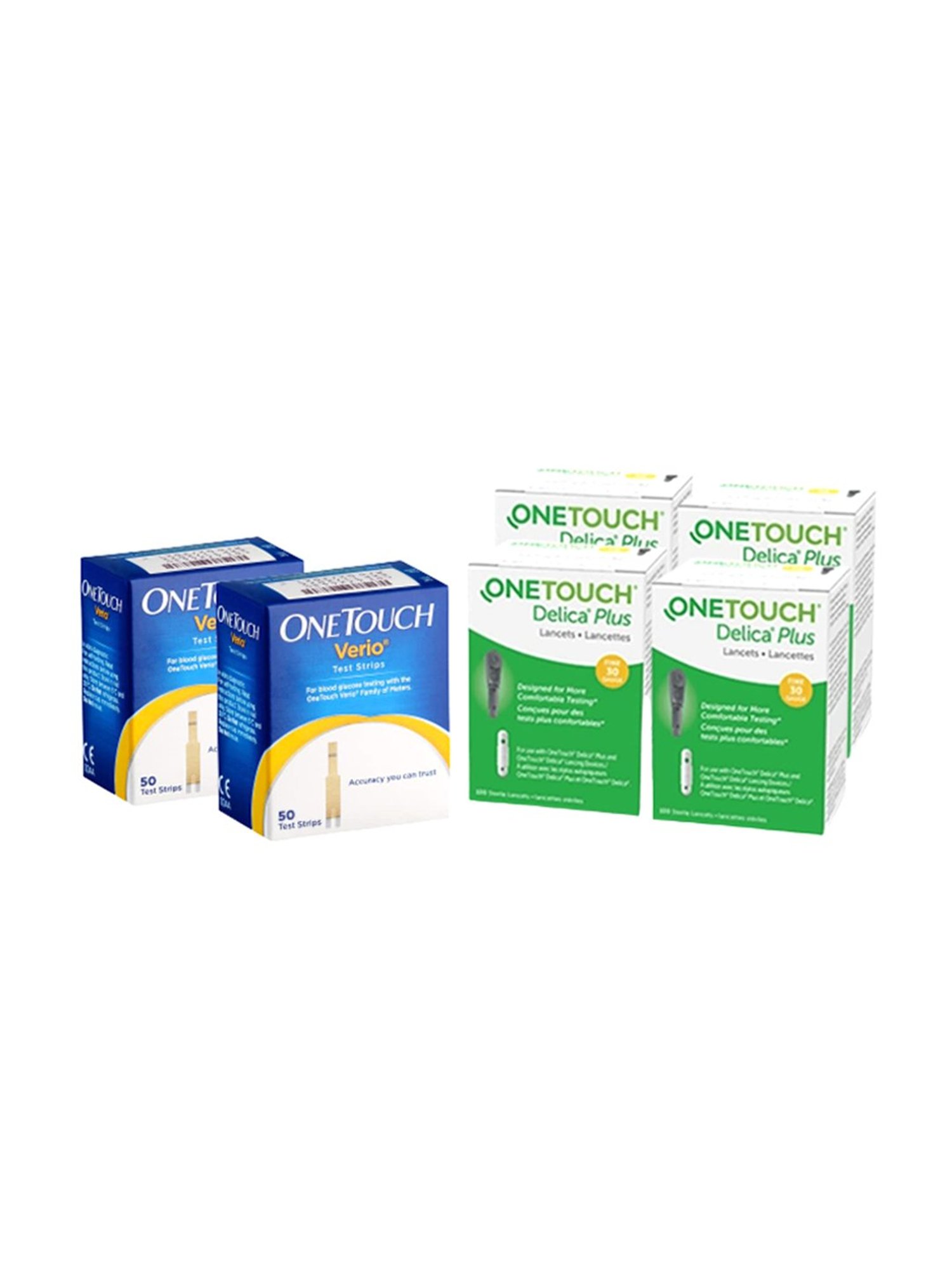 OneTouch Verio Test Strips | Pack of 100 Strips with 100 OneTouch Delica Plus Lancets