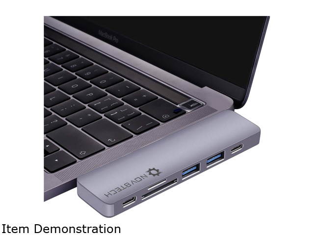 NOV8Tech USB C Hub Docking Station for MacBook Pro 2019-16 and MacBook Air 2019-18 7 in 2, 4K HDMI, Thunderbolt 3 100W PD Charger 40GBps Data, 2xUSB 3.0, USB 3.1 C 5GBps, SD/MicroSD Card Reader 7 in 1