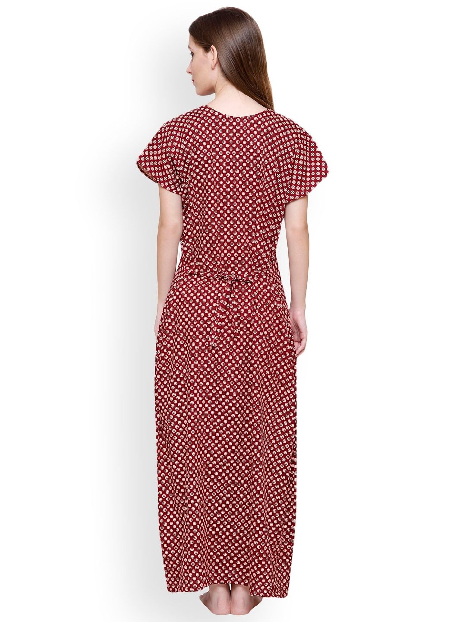 Secret Wish Maroon Printed Nighty