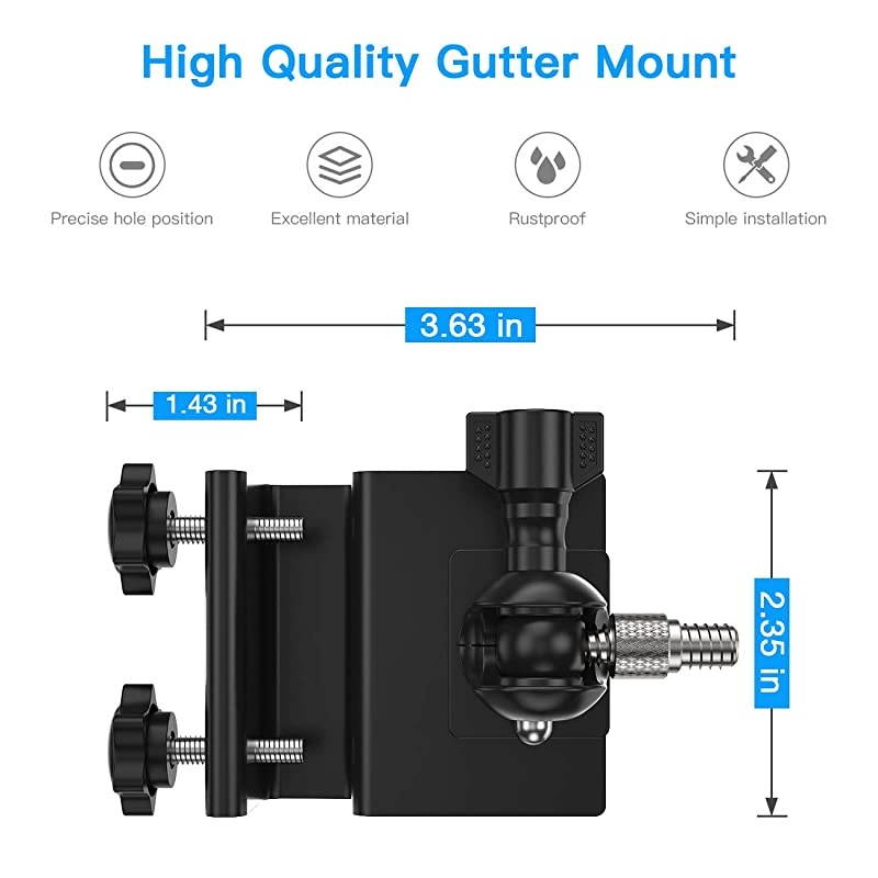 Gutter Mount for Arlo Ultra, Arlo Essential, eufy Cam and Other Arlo Cameras (Black, 2Pack by )