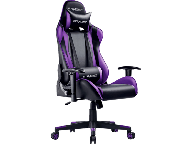 GTRACING Ergonomic Office Chair - Racing Seat, Height Adjustment, Pillows, Recliner, Swivel Rocker Tilt, for E-Sports, Computers, and Gaming