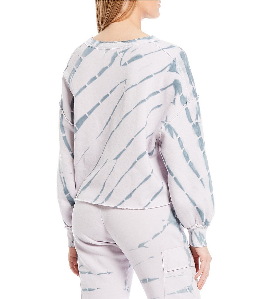 WILDFOX Olivia Long Sleeve Coordinating Tie-Dye Sweatshirt