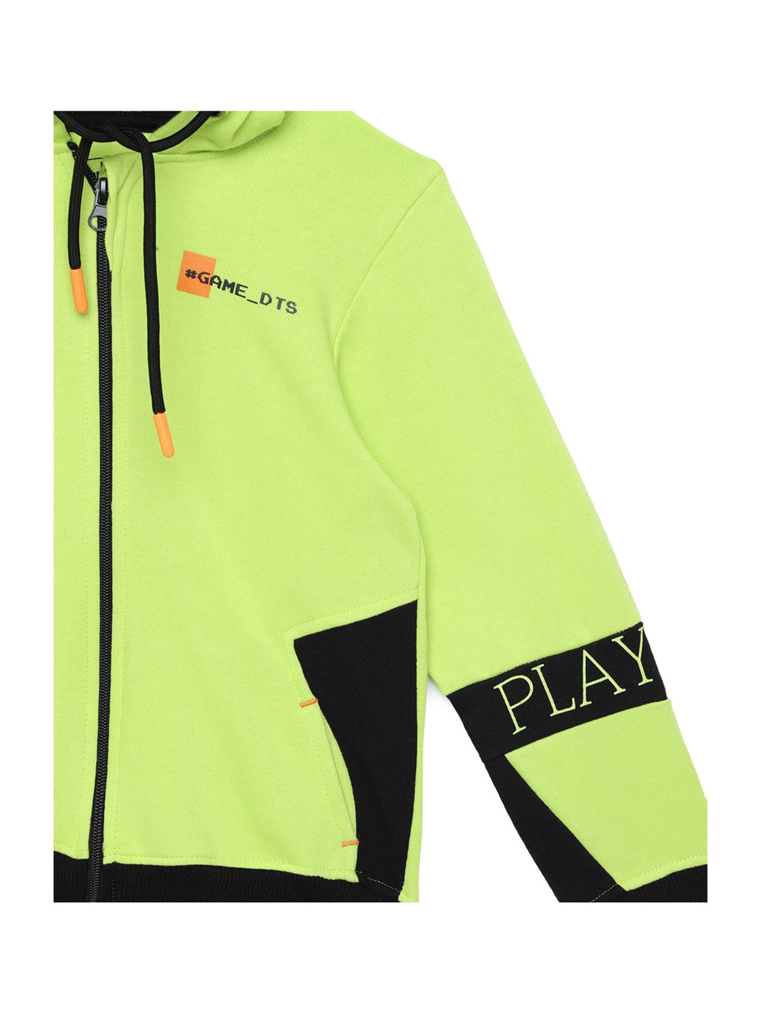 Under Fourteen Only Kids Green & Black Printed Full Sleeves Sweatshirt