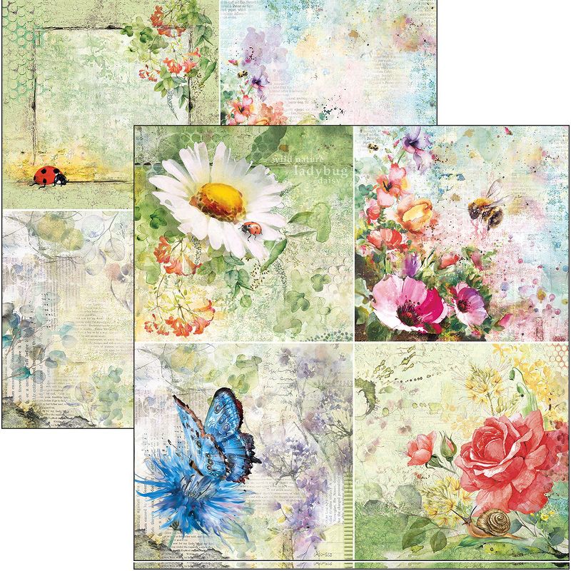 Ciao Bella Double-Sided Paper Pack 90lb 12"X12" 12/Pkg-Microcosmos, 12 Designs/1 Each