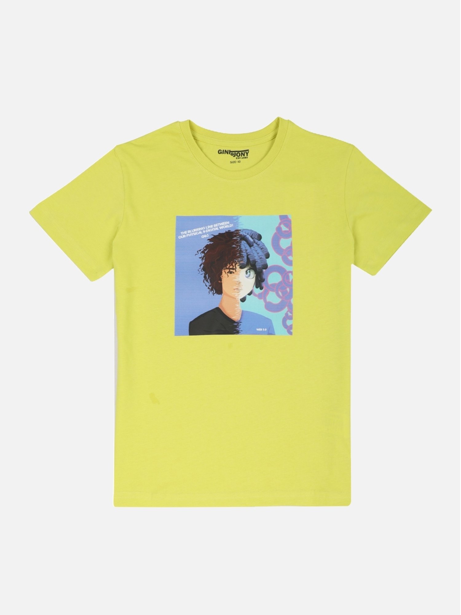 Gini & Jony Kids Yellow Cotton Printed T-Shirt