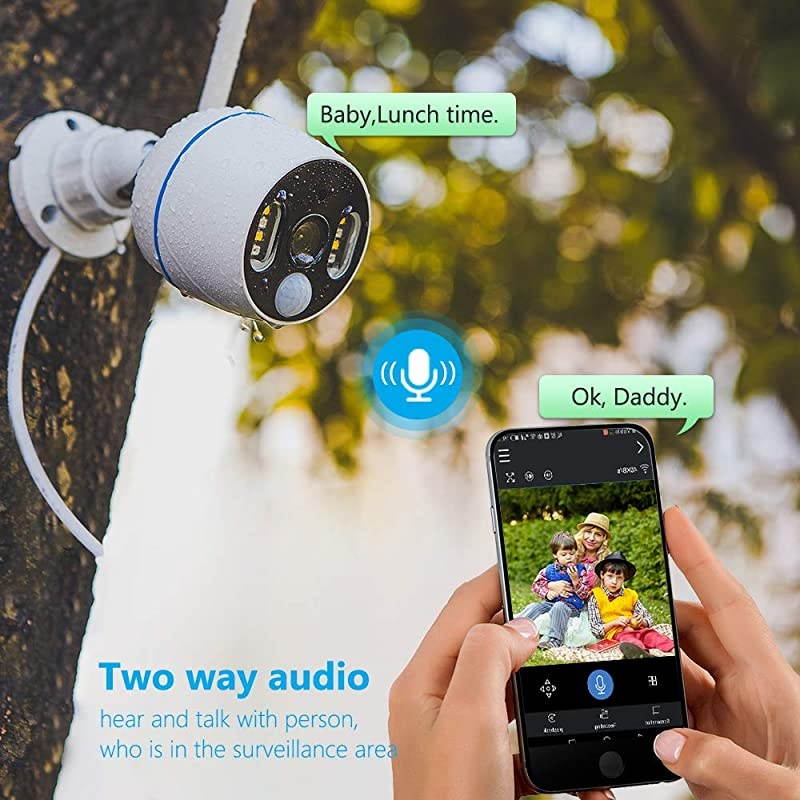 Long Range Wireless Outdoor Home Security Camera System with 16inch 1080p IPS Monitor 2TB Hard Drive [Floodlight & Audio] 3MP Spotlight IP Cameras 8CH WiFi Surveillance System 2 Way Audio