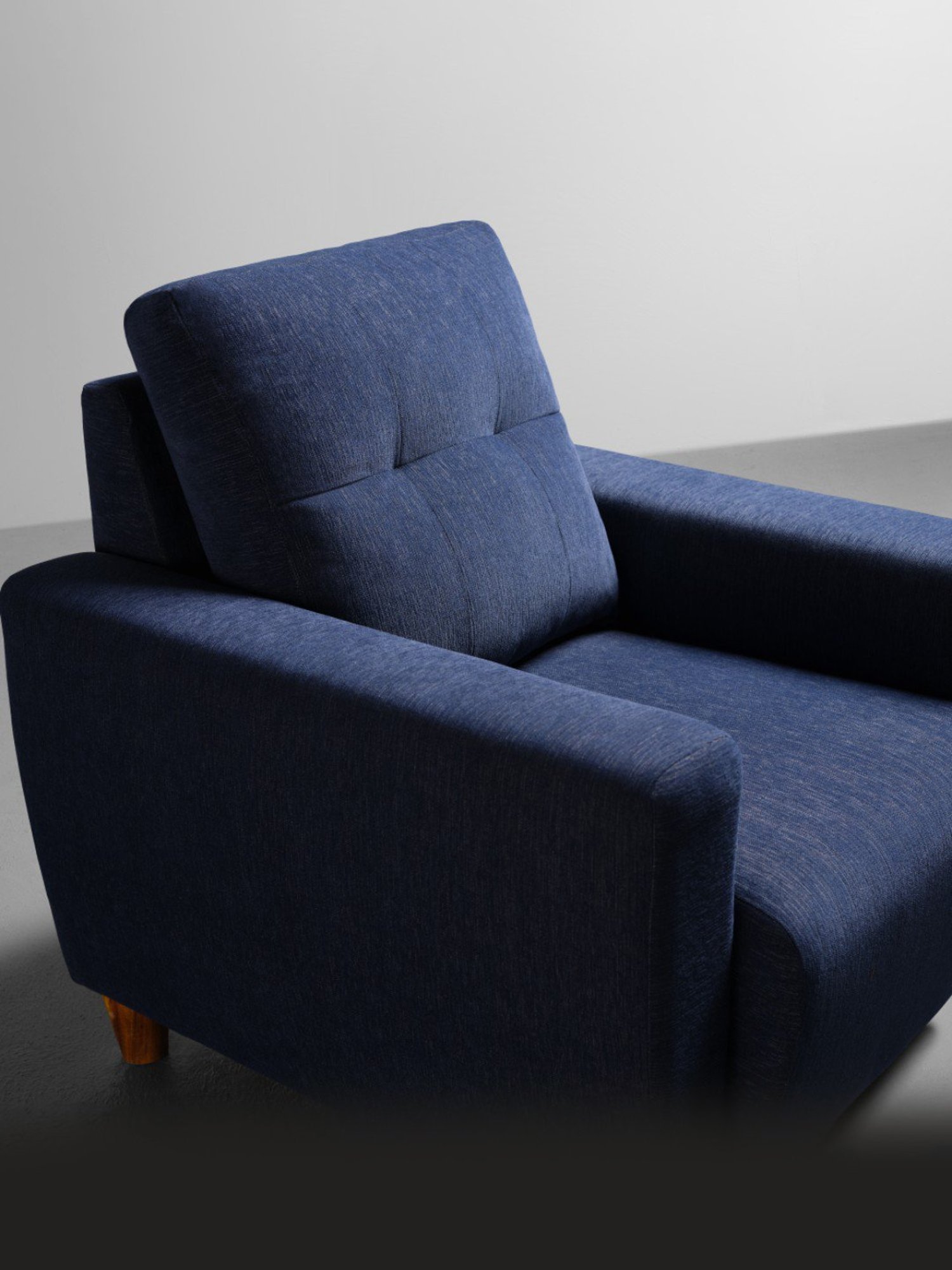 Sleepyhead Yolo Berry Blue Fabric 1 Seater Sofa