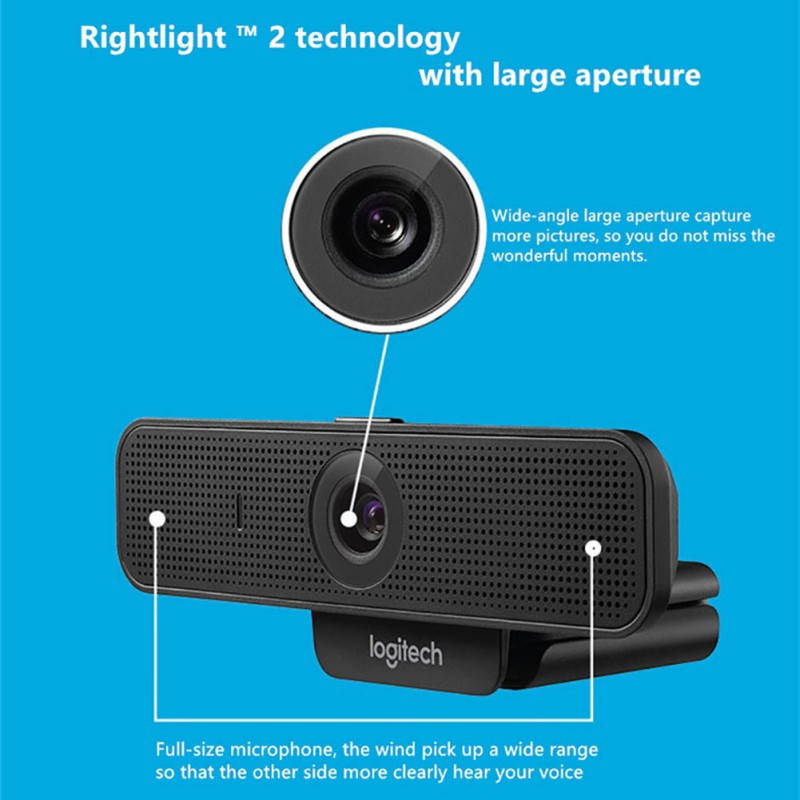 Logitech C925E Webcam with HD Video and Built-In Stereo Microphones - Black