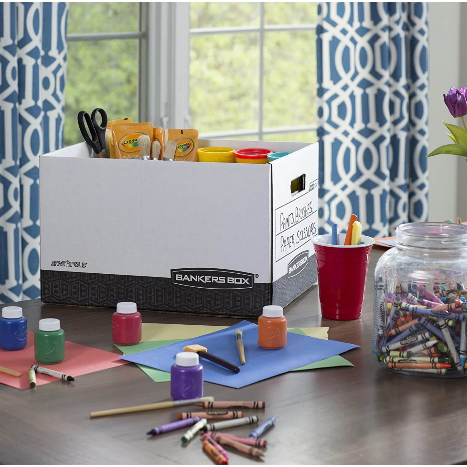 Bankers Box R-KIVE Heavy-Duty Storage Boxes, FastFold, Lift-Off Lid, Letter/Legal - 12-Pack