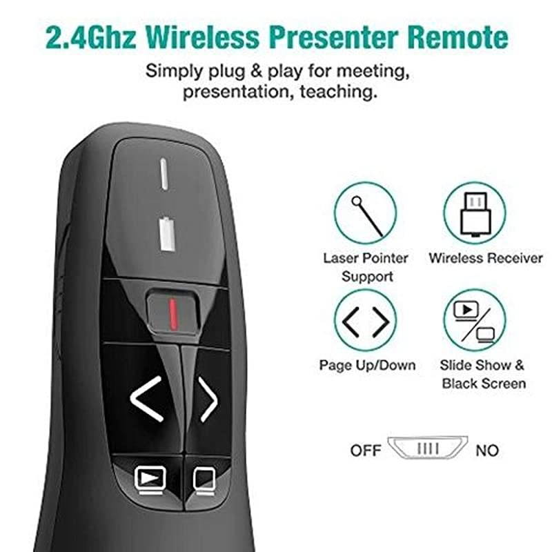 Power Point Presenter Clicker with Dust Proof Pouch for Wireless Presenter Remote Presentation USB Control PowerPoint PPT Clicker for MAC/PC/Keynote