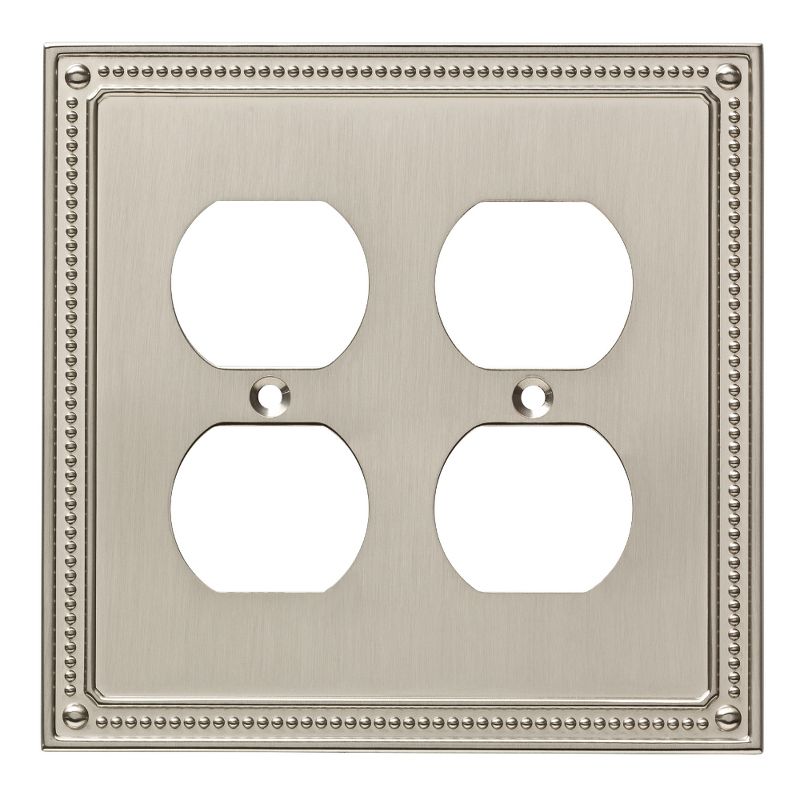 Franklin Brass Classic Beadboard Double Duplex Wall Plate White