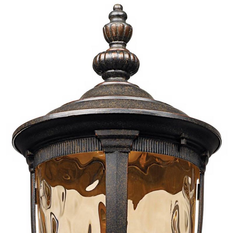 John Timberland Post Light Veranda Bronze 21" Hammered Glass for Deck Porch Yard Patio