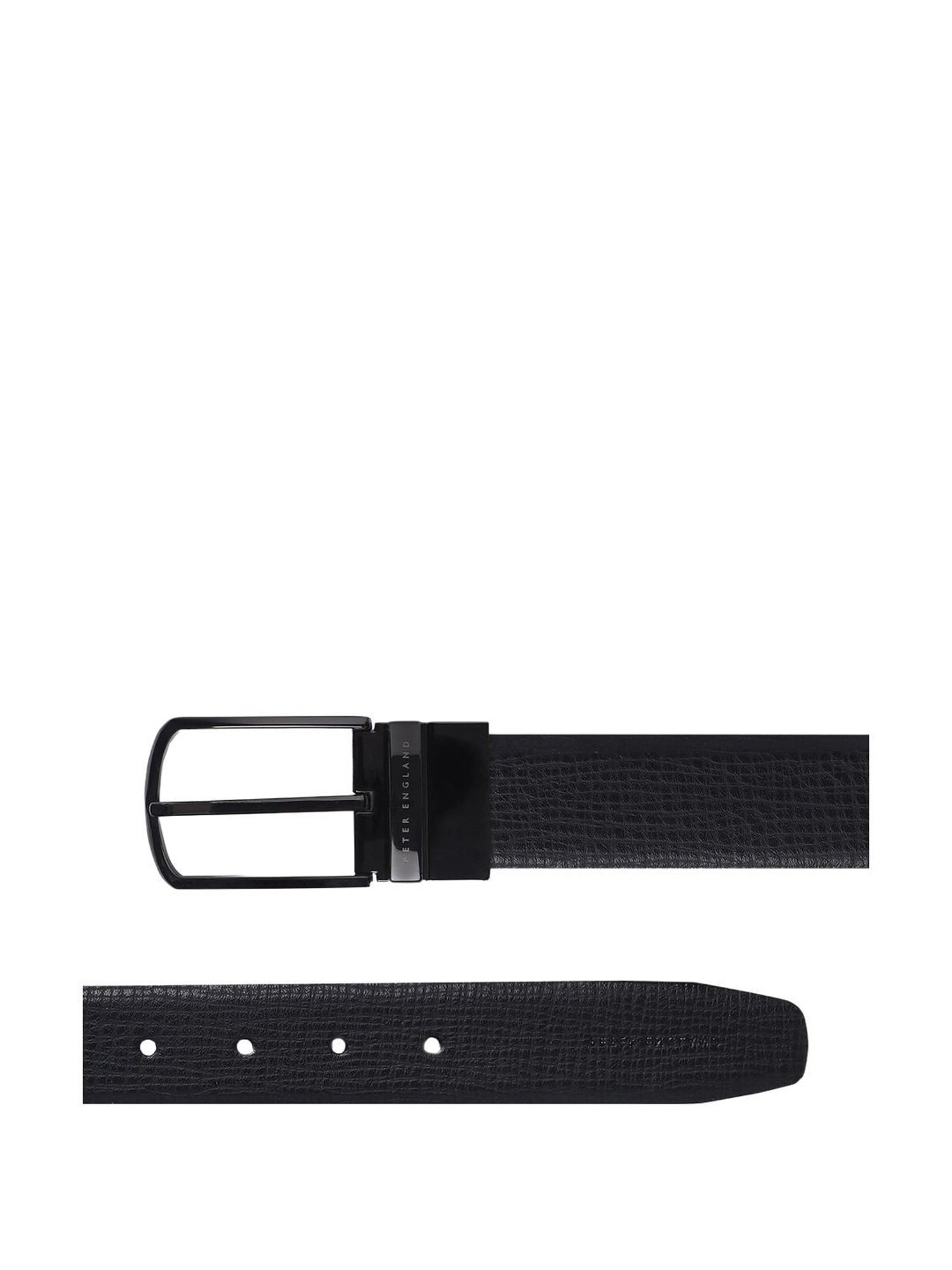 BELWABA Black Textured Formal Leather Belt for Men
