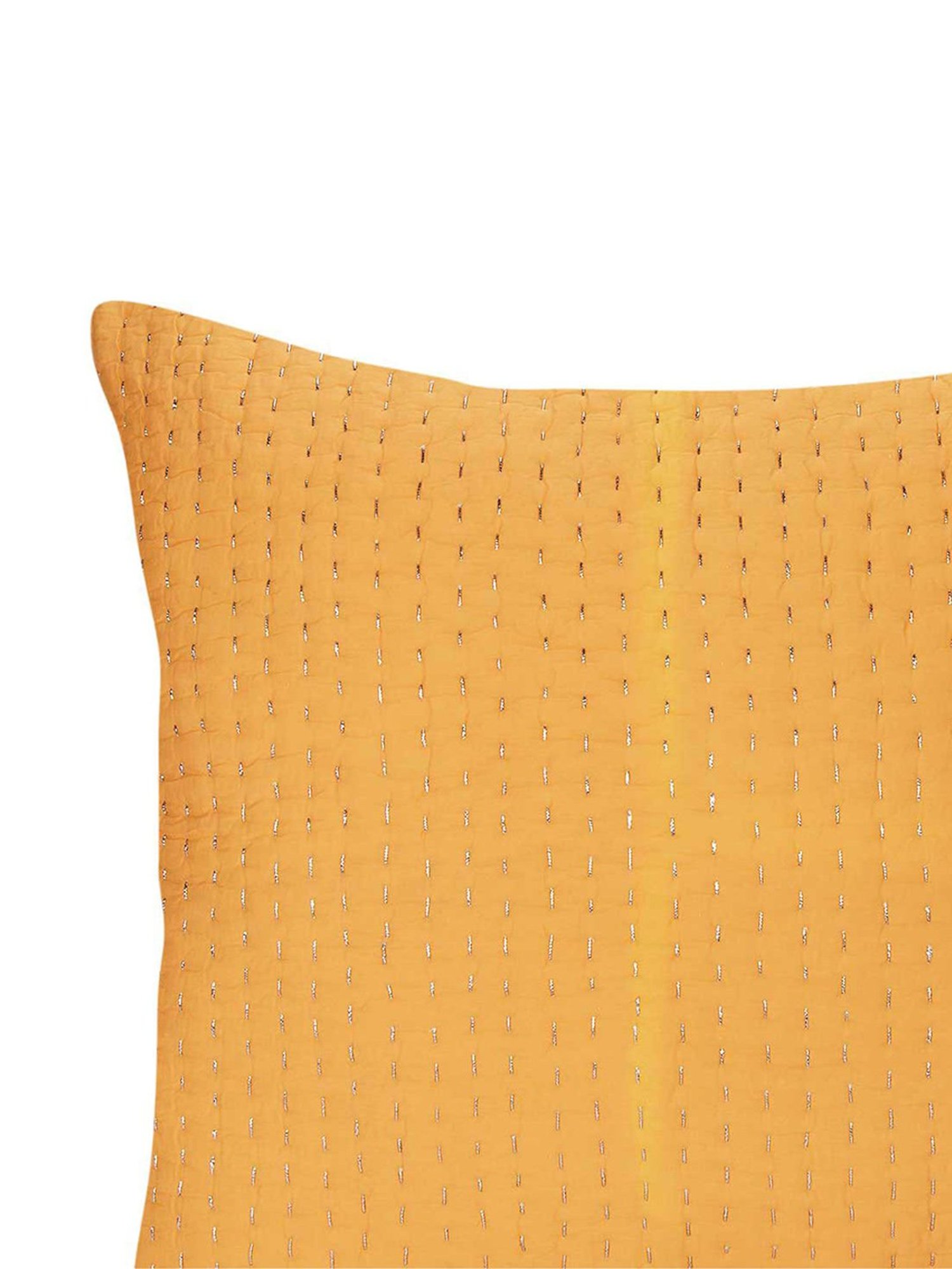 Stoa Paris White & Aqua Cotton 200 TC Pillow Cover - Set of 1