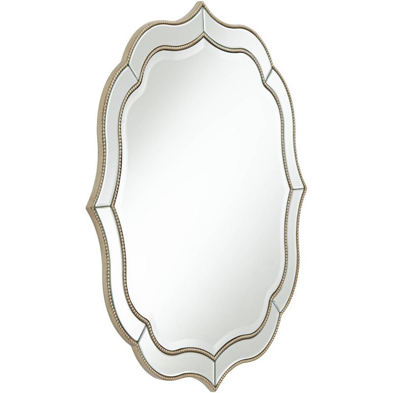 Noble Park Laureen Champagne 32" Scalloped Round Wall Mirror