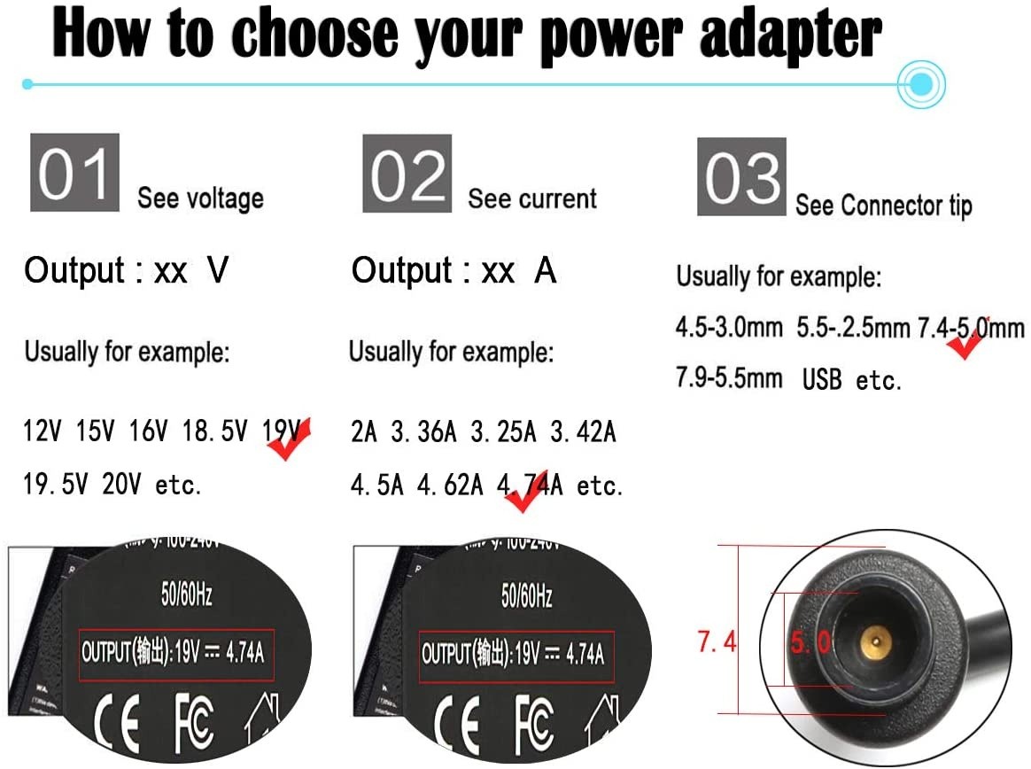90W AC Adapter Laptop Charger Compatible for HP Probook 4530s 4540s 4330s 4430s 4440s 6550b 6460b 6560b 6470b 6570b HP Compaq 6530b 6730b 6910p nx9030 Laptop Notebook PC Power Supply Cord Plug