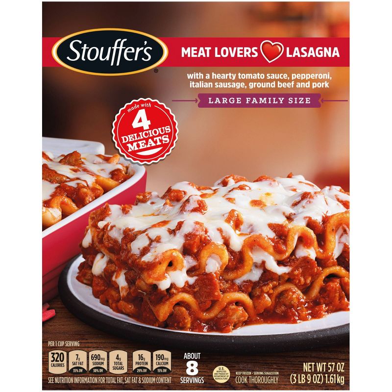 Stouffer's Family Size Meat Lovers Frozen Lasagna - 57oz