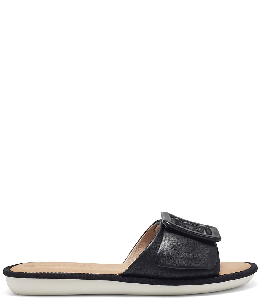 CC Corso Como Bahlia Leather Buckle Slide Sandals