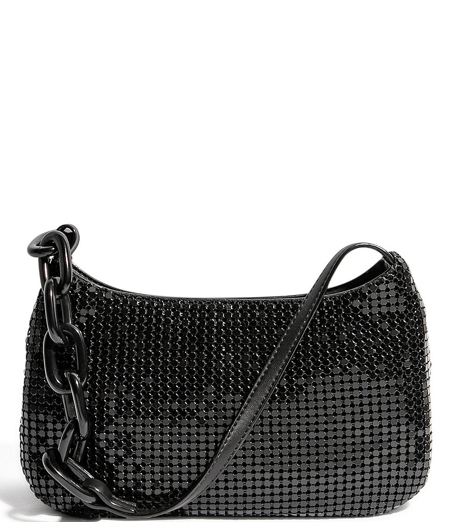 House of Want Newbie Mesh Baguette Vegan Leather Shoulder Bag