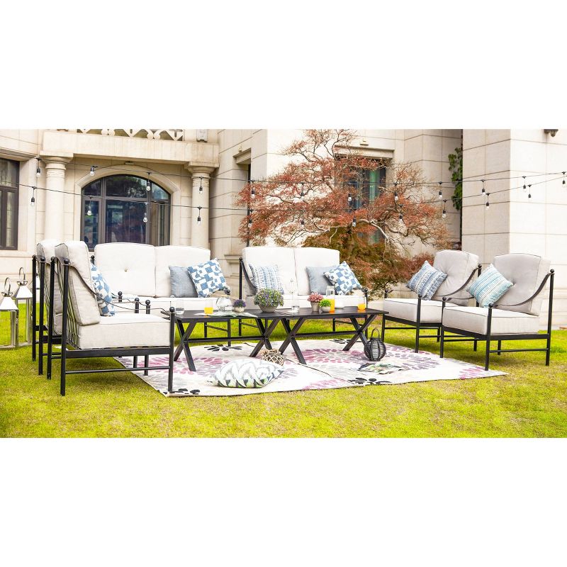 8pc Iron Frame Outdoor Patio Seating Set - Patio Festival