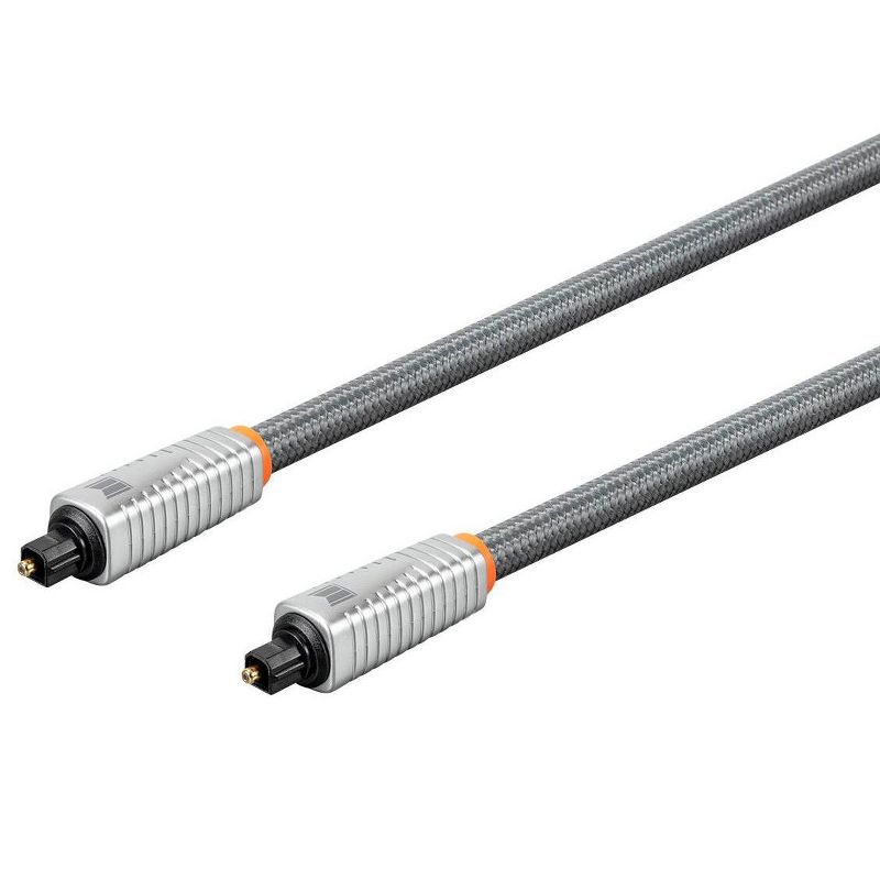 Monolith S/PDIF Toslink Optical Cable - 2 Meter With Nylon Braided Jacket | Digital Audio, Multicore Optical Fiber,  Strength & Flexibility