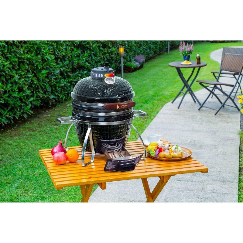 Vision I-CON 101 Electric and Charcoal Kamado Grill - Black