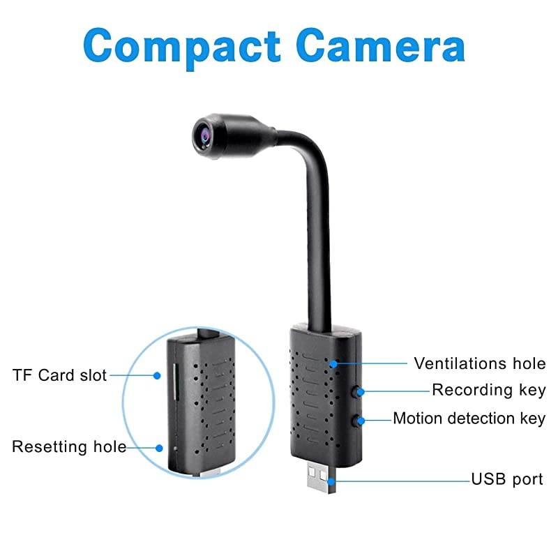 Spy Hidden CameraRettru Portable HD 1080P Nanny Camera with Motion DetectionPerfect Indoor and Outdoor Tiny Covert for Indoor Security Inside Spying