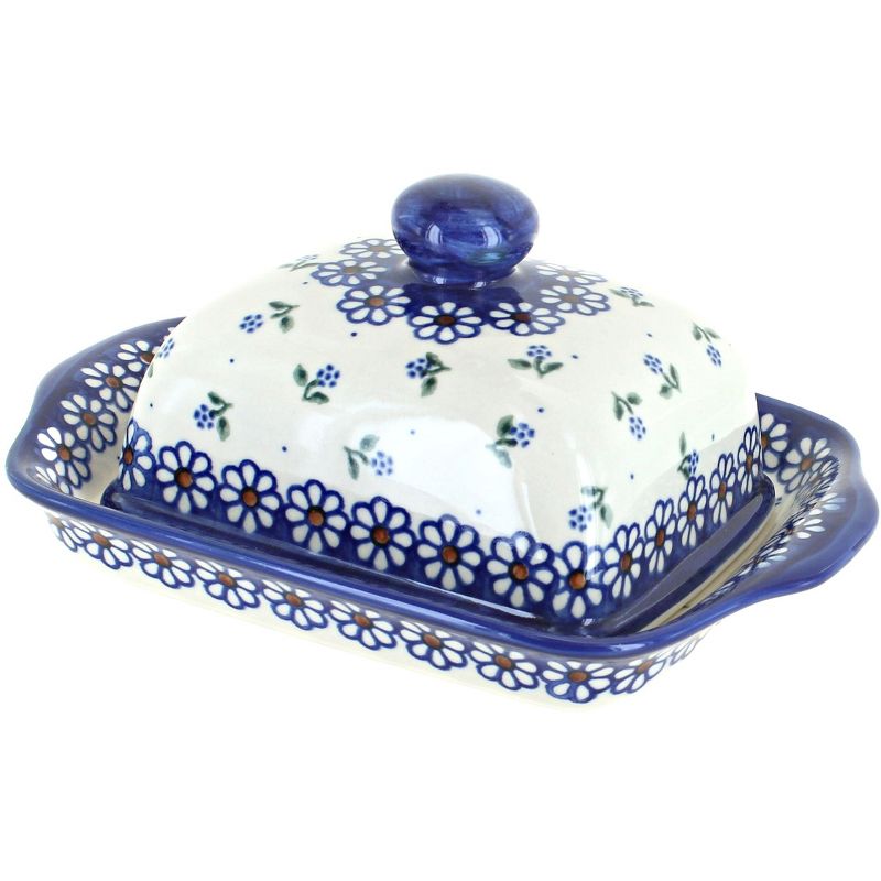 Blue Rose Polish Pottery Jubilee Butter Dish
