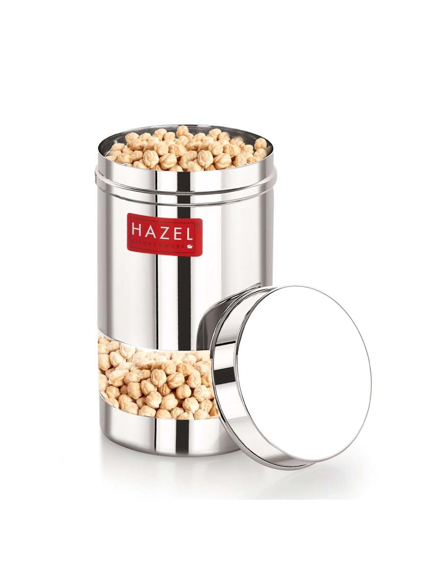 HAZEL Silver Stainless Steel Small Container (0.4 L) - Set of 2