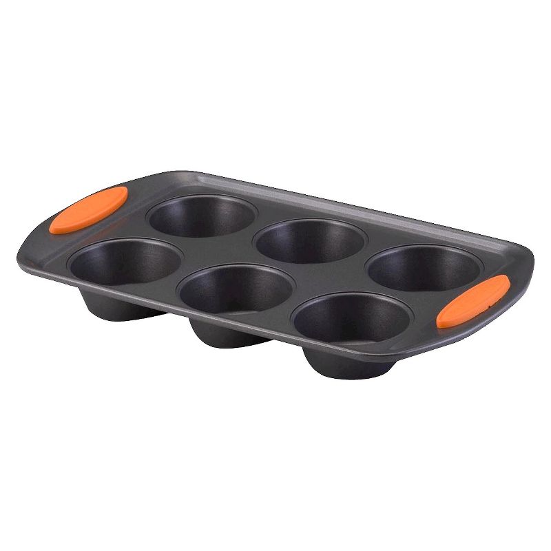 Rachael Ray Muffin Pan Rectangular 6 Cup - Orange