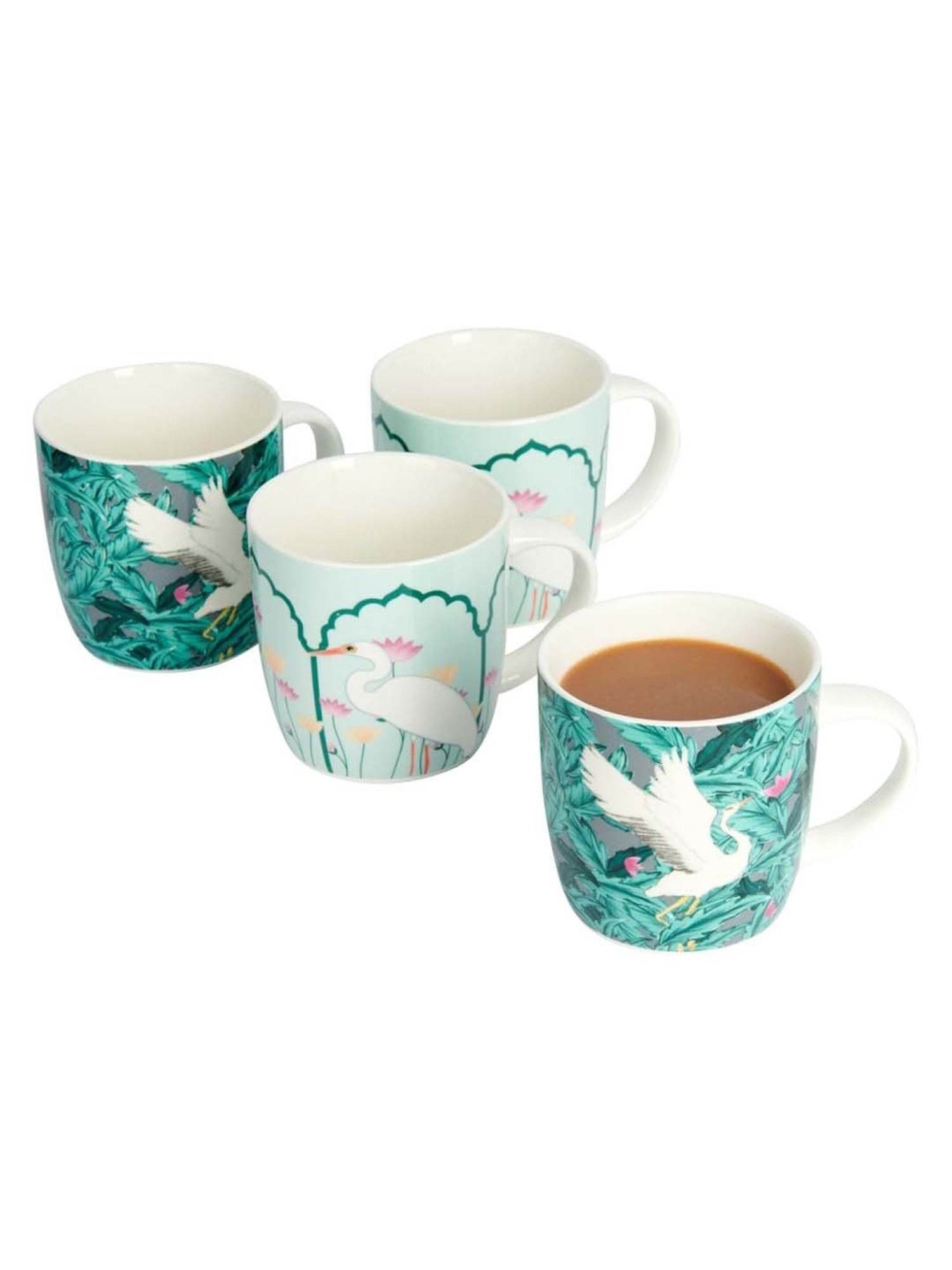 Femora Black Ceramic Coffee Mugs (0.36 L) - Set of 4