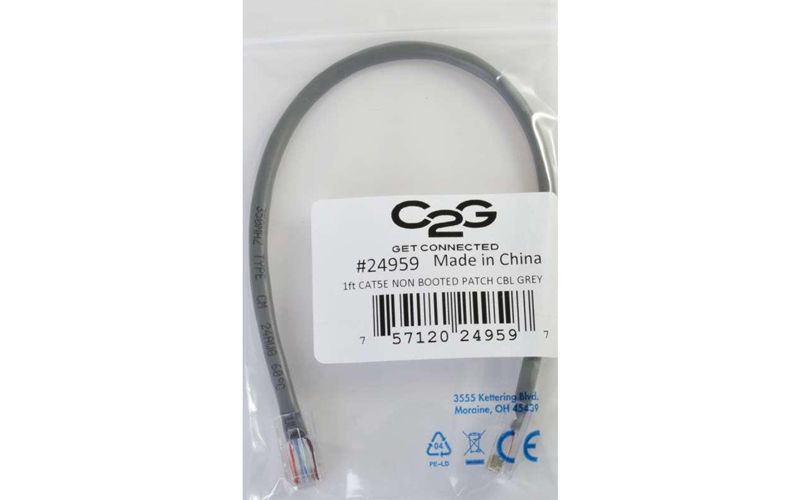 C2G-7ft Cat5e Non-Booted Unshielded (UTP) Network Patch Cable - Gray - Category 5e for Network Device - RJ-45 Male - RJ-45 Male - 7ft - Gray